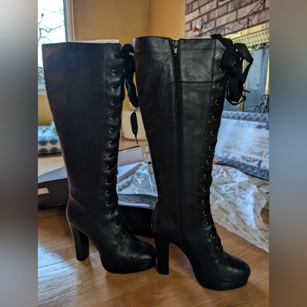 Colin Stuart Black Platform Boots